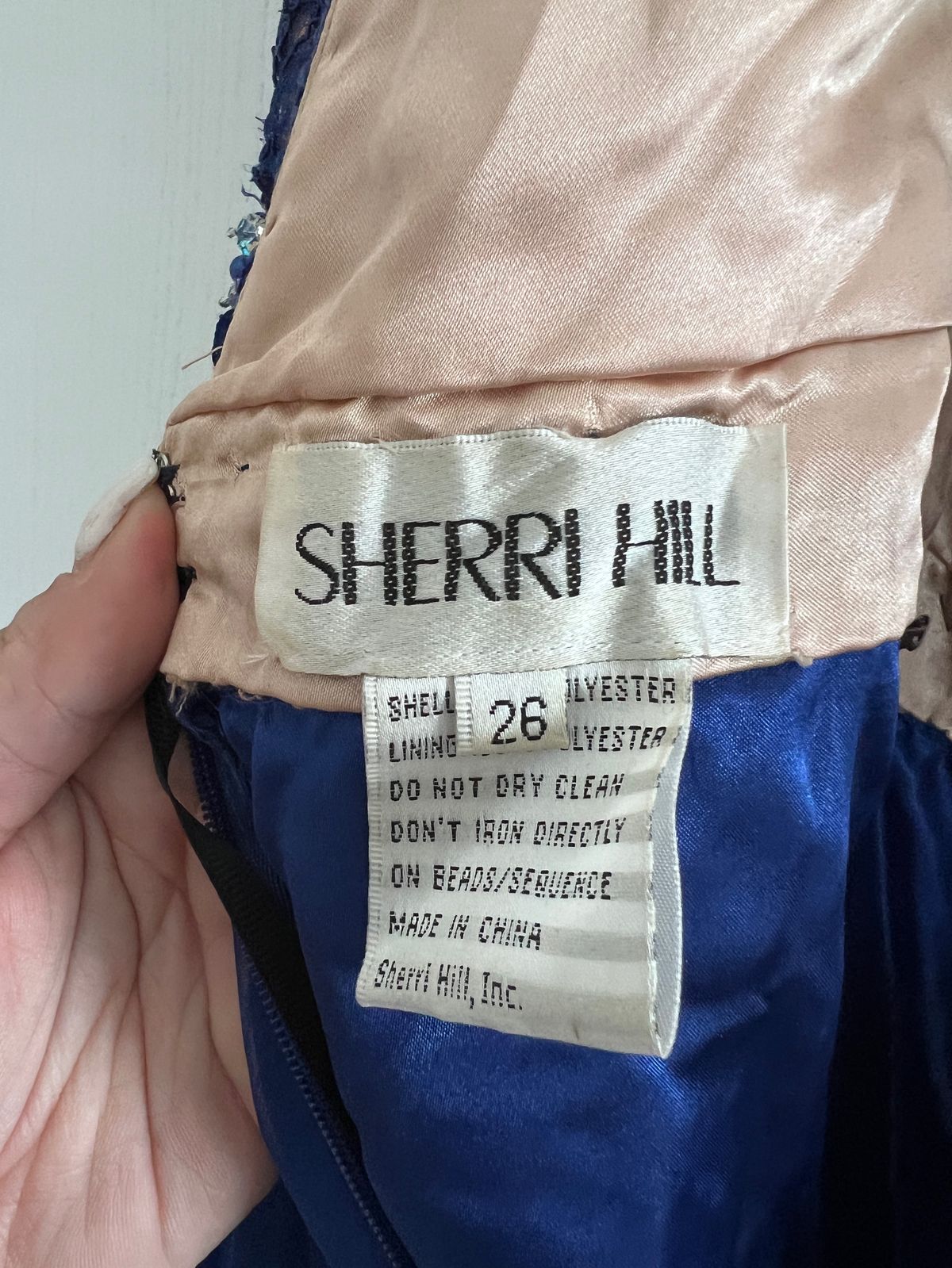 Sherri Hill Plus Size 26 Off The Shoulder Sequined Blue A-line Dress on Queenly