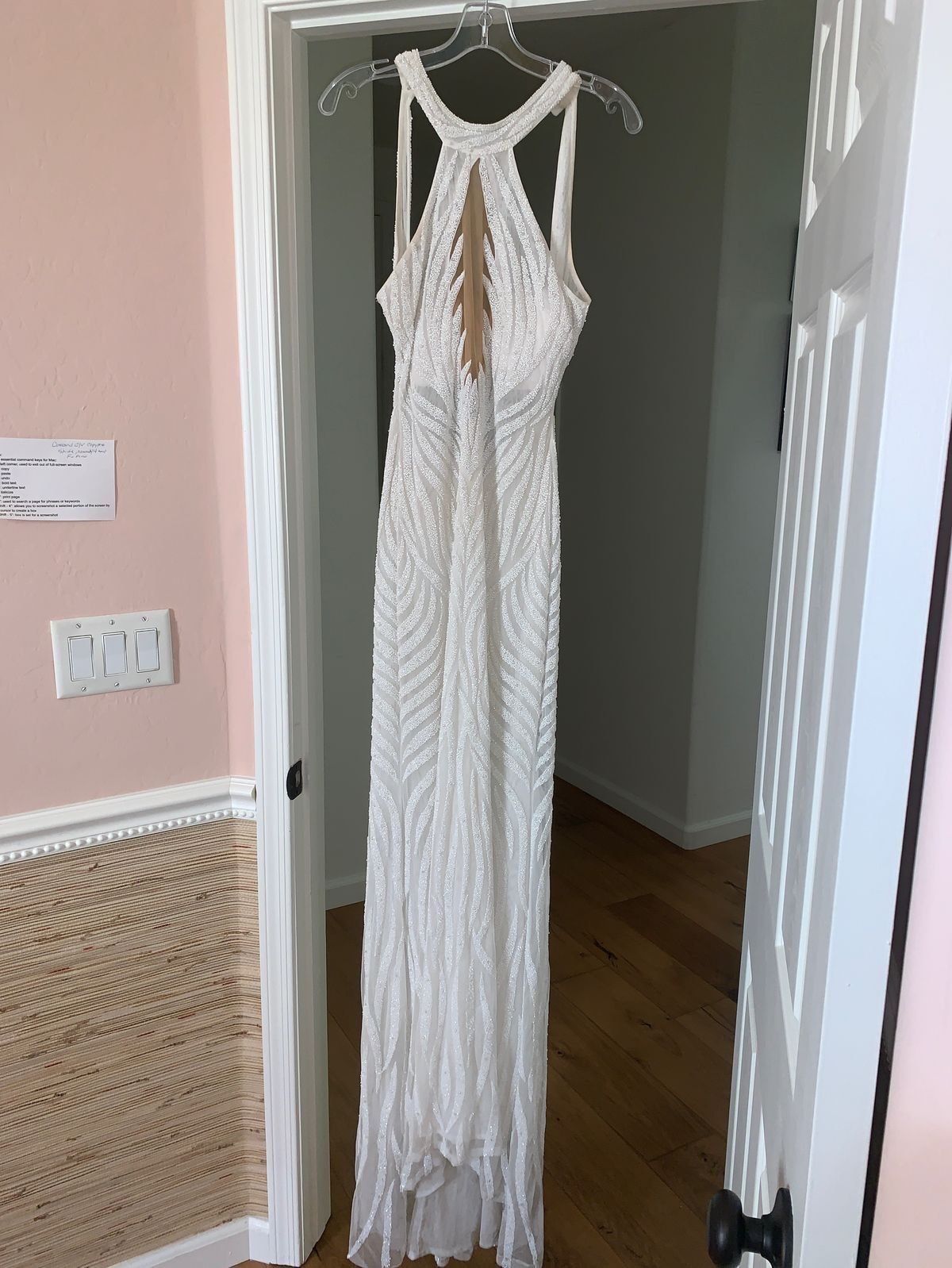 Size 4 Prom High Neck White A-line Dress on Queenly