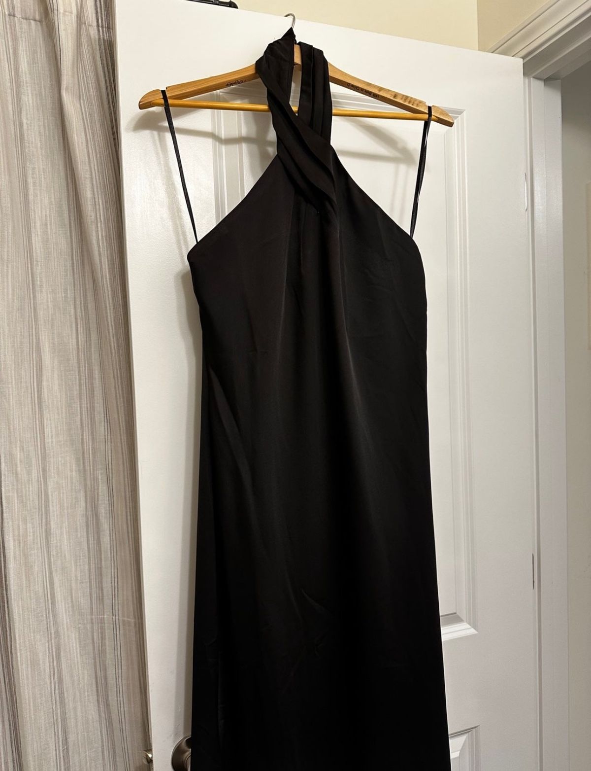 BHLDN Size 10 Prom Halter Black Mermaid Dress on Queenly