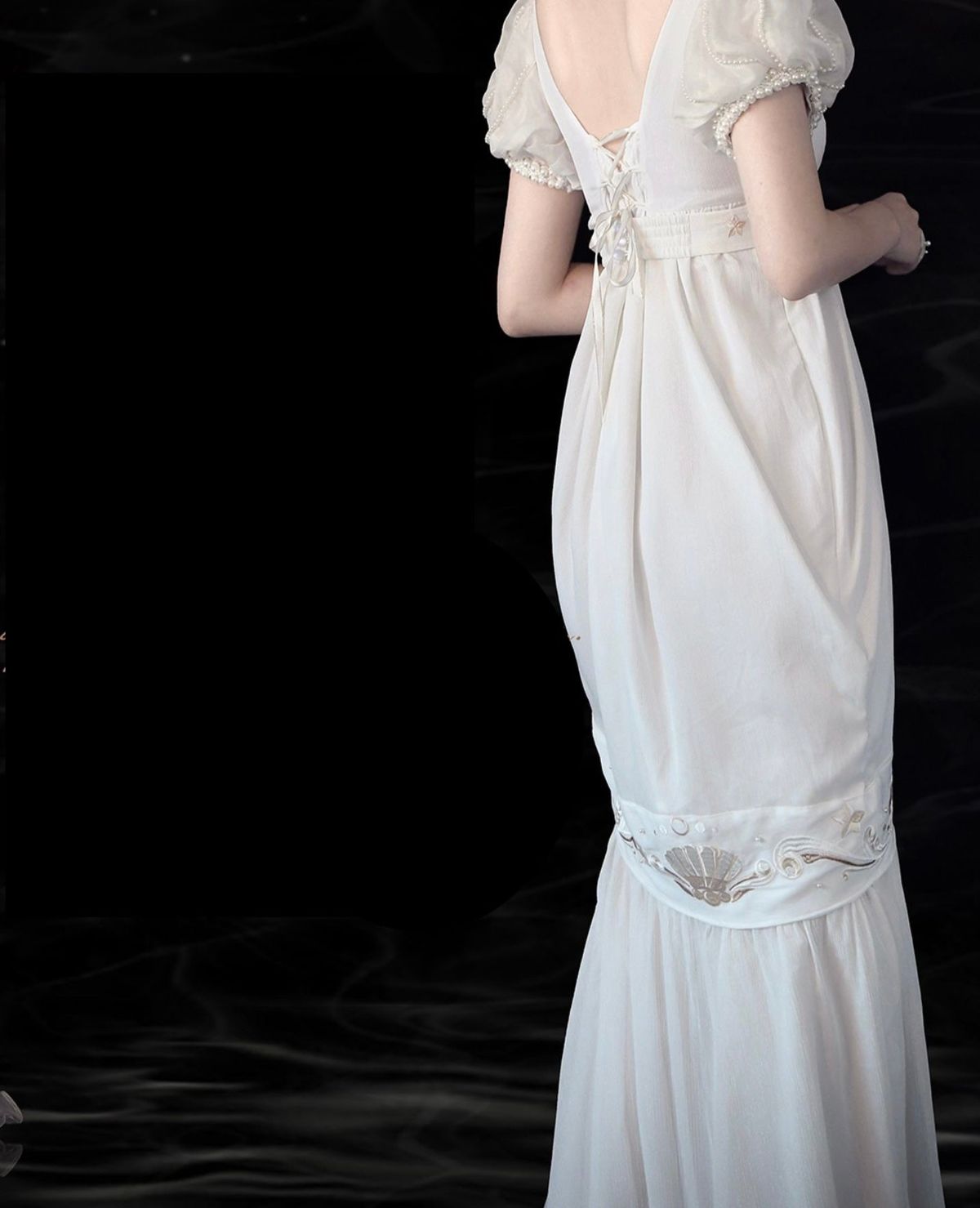 Wonderland By Lilian Plus Size 28 White Mermaid Dress on Queenly