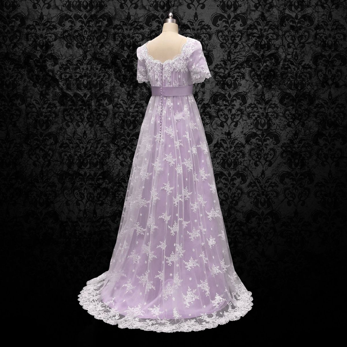 Wonderland By Lilian Size 2 Lace Purple A-line Dress on Queenly