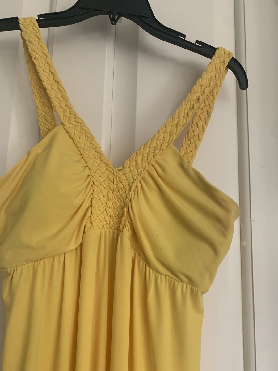 ABG Size 6 Satin Yellow Cocktail Dress on Queenly