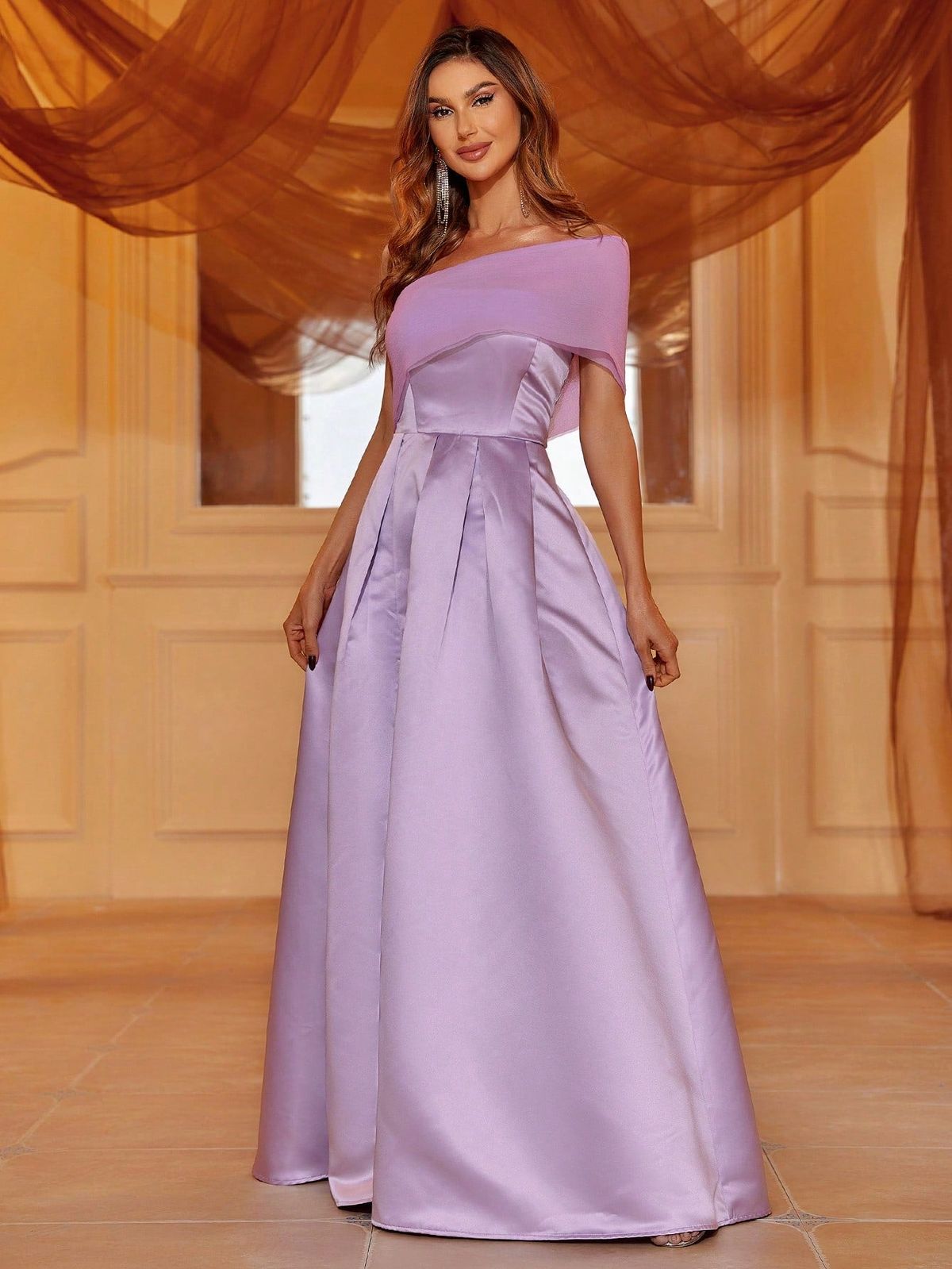 Style FSWD0630 Faeriesty Size XL One Shoulder Purple Side Slit Dress on Queenly