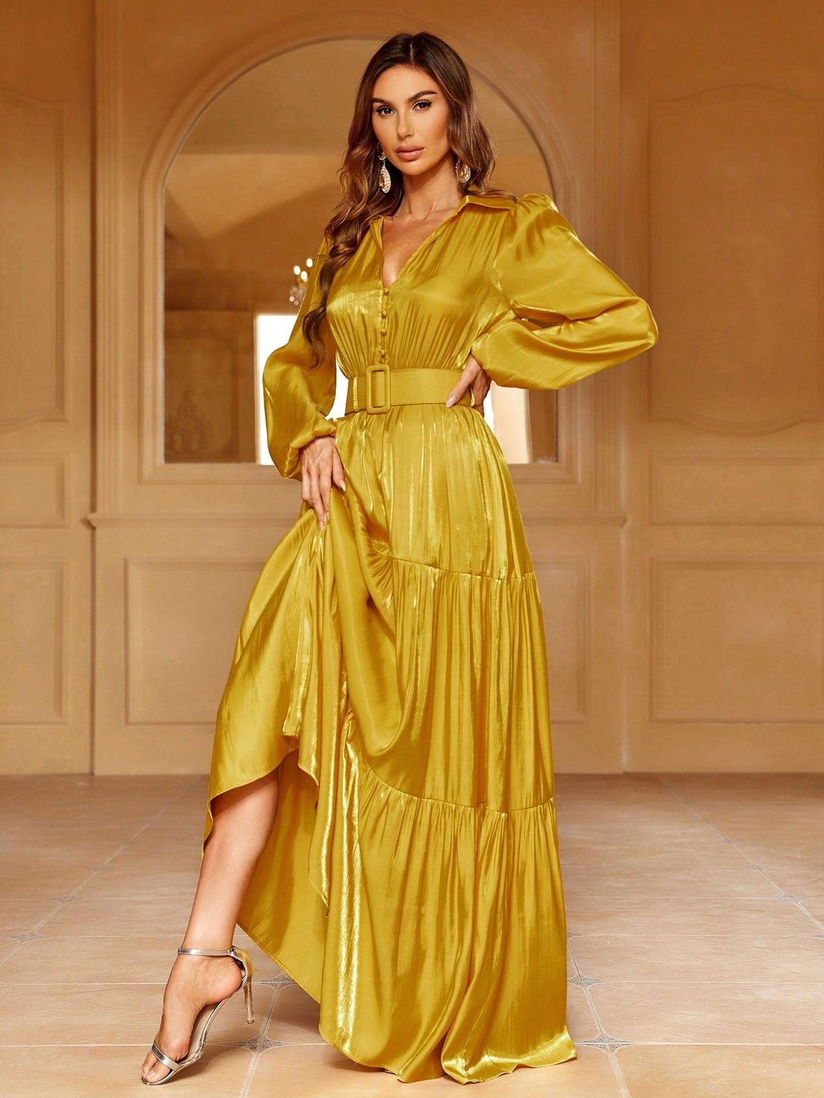 Style FSWD0966 Faeriesty Size S Yellow Floor Length Maxi on Queenly