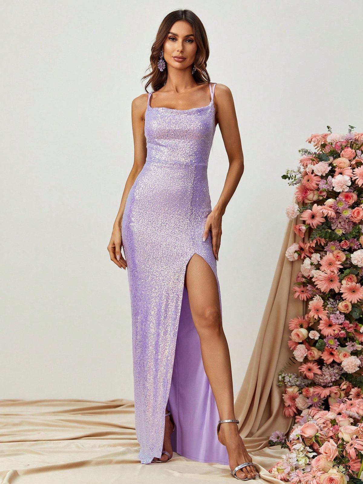 Style FSWD1333 Faeriesty Size XS Purple Side Slit Dress on Queenly