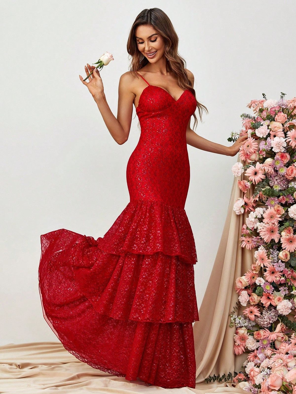 Style FSWD0905 Faeriesty Size XL Red Mermaid Dress on Queenly