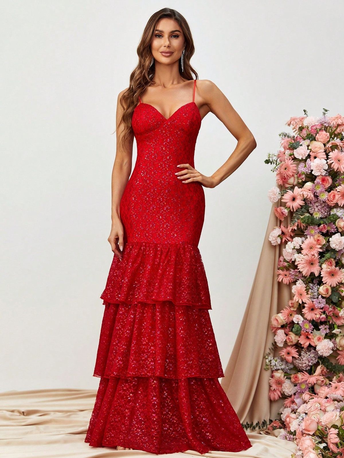 Style FSWD0905 Faeriesty Size XL Red Mermaid Dress on Queenly
