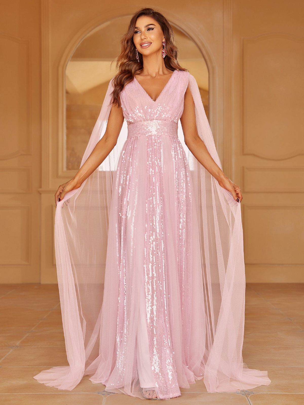 Style LAWD8002 Faeriesty Size S Sheer Pink A-line Dress on Queenly