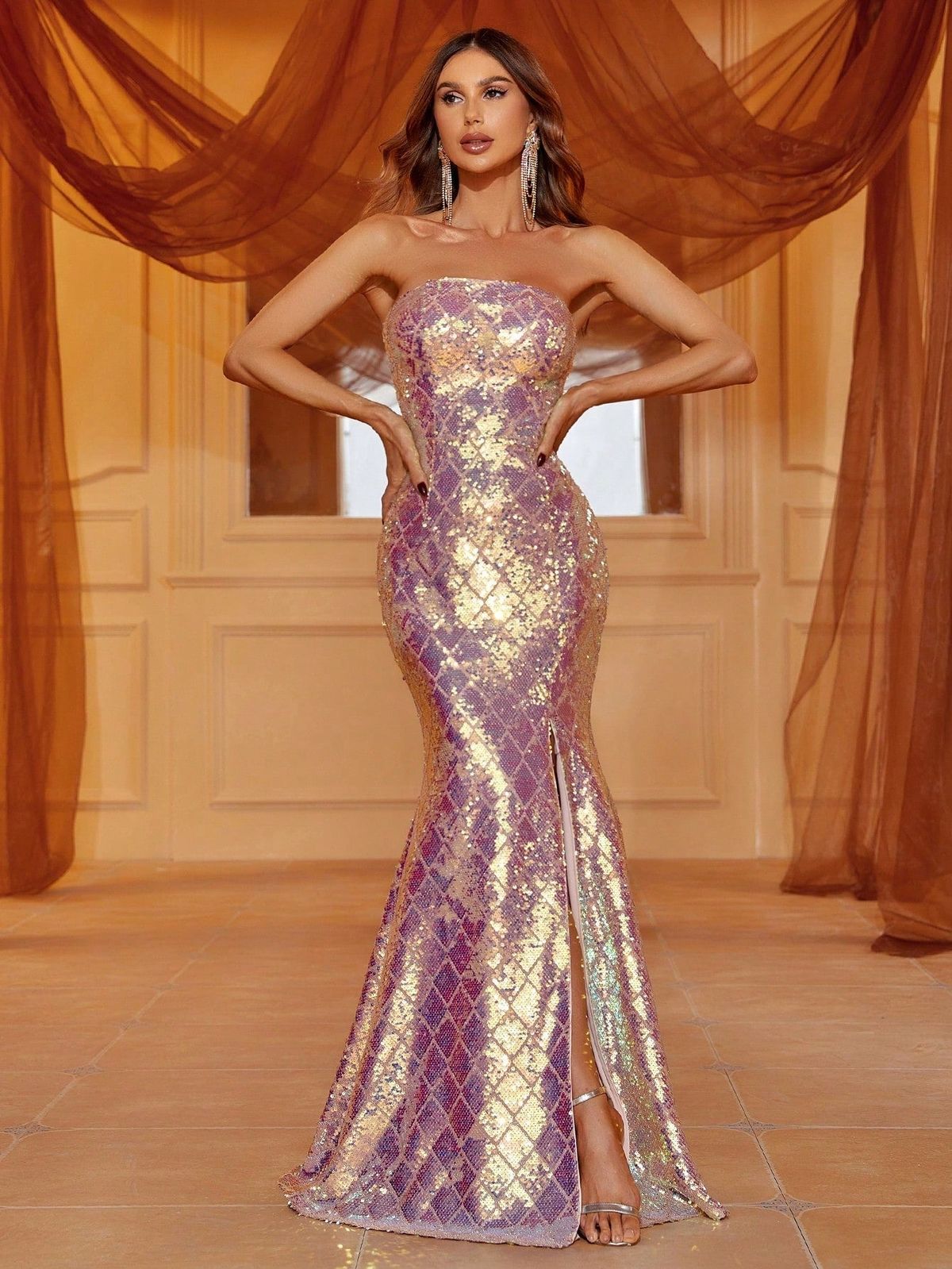 Style FSWD1341 Faeriesty Size S Gold Mermaid Dress on Queenly