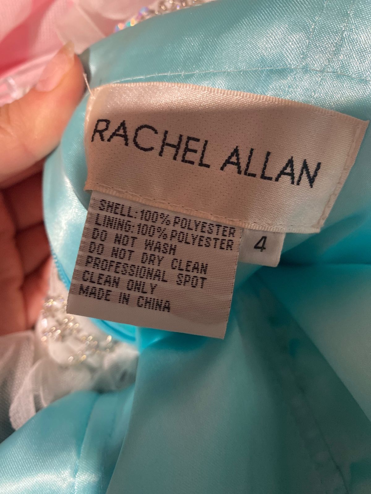 Style 50156 Rachel Allan Size 4 Pageant One Shoulder Blue Dress With Train on Queenly