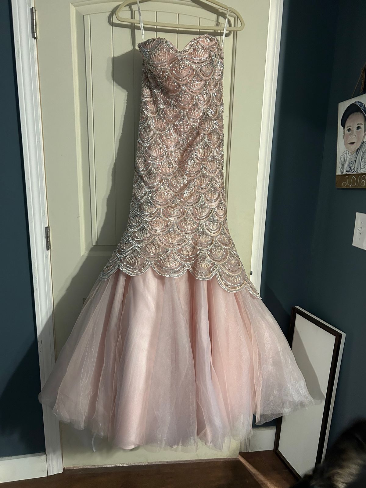 Sherri Hill Size 6 Prom Strapless Light Pink Mermaid Dress on Queenly