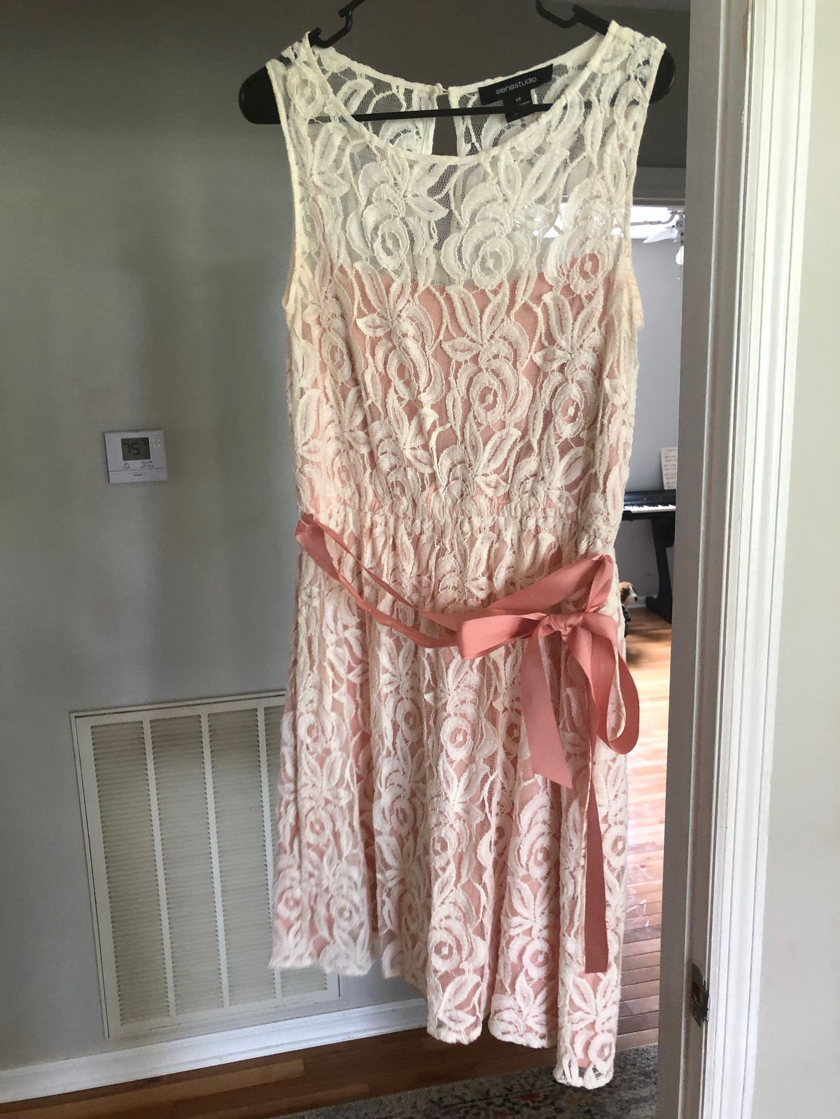 Siena Studio Size 10 Wedding Guest Lace Light Pink A-line Dress on Queenly