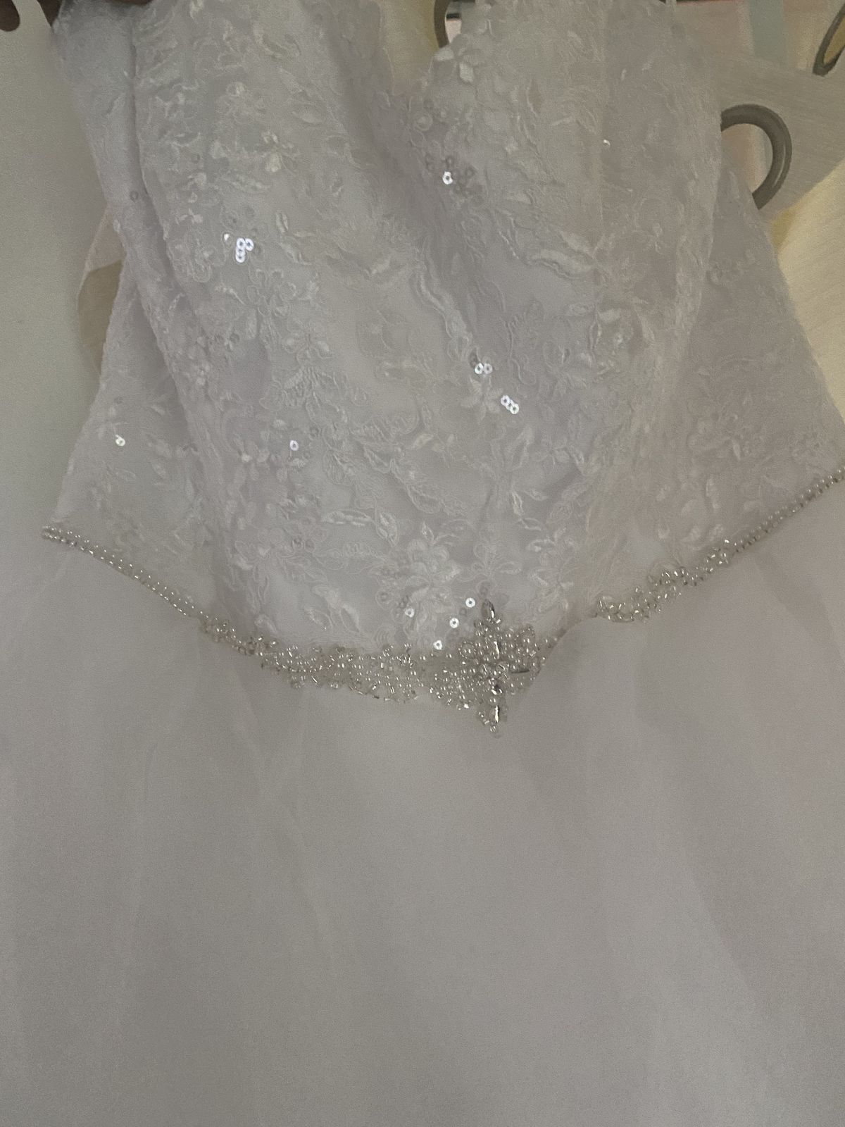 Plus Size 16 Wedding Strapless Lace White Ball Gown on Queenly