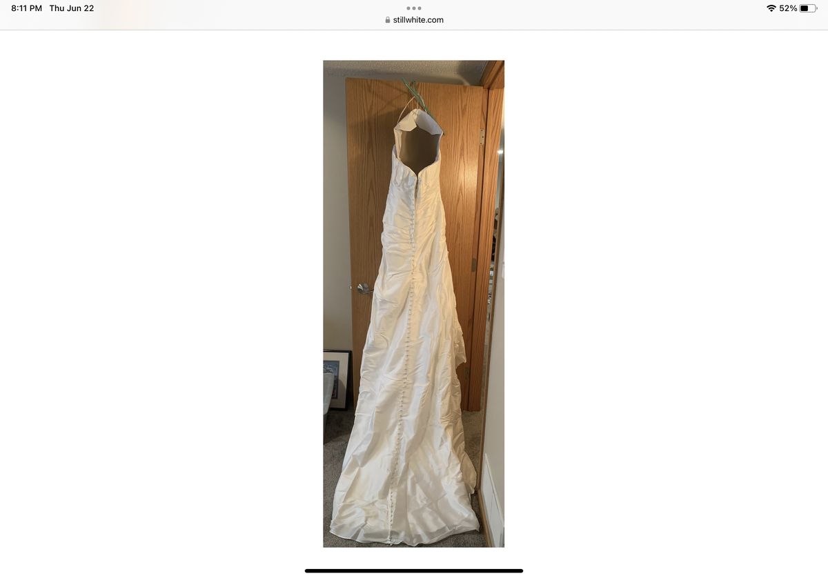 Size 12 Wedding White A-line Dress on Queenly