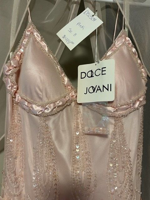 Style D25139 Dolce Jovani Size 8 Pageant Pink Cocktail Dress on Queenly