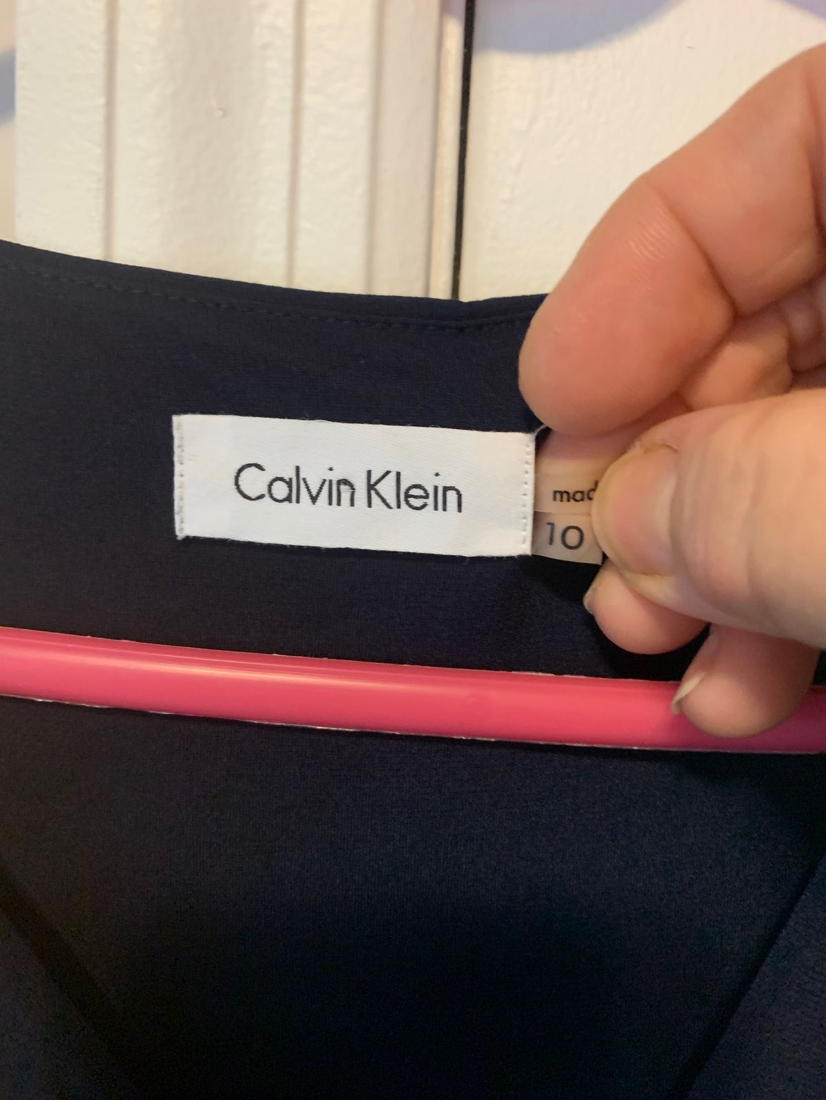 Calvin Klein Size 10 Wedding Guest Plunge Blue A-line Dress on Queenly
