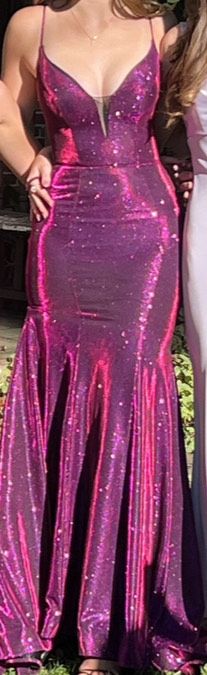 Ellie Wilde Size 2 Prom Plunge Multicolor Mermaid Dress on Queenly