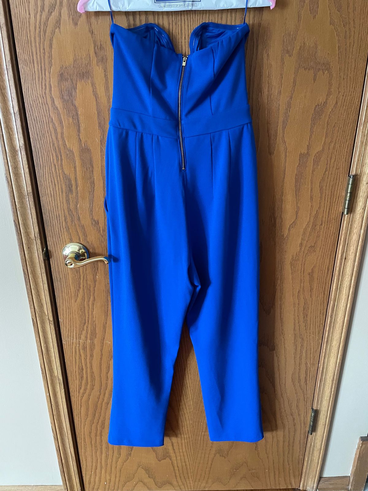 Express Size 4 Pageant Strapless Blue Formal Jumpsuit on Queenly