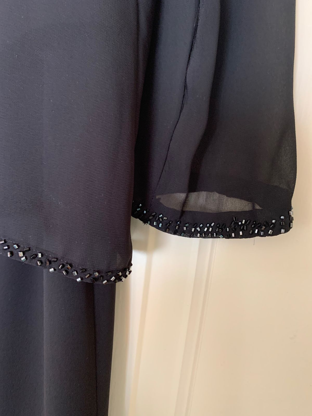 Style Jade by Jasmine Jasmine Size 8 Prom Long Sleeve Sheer Black Floor Length Maxi on Queenly