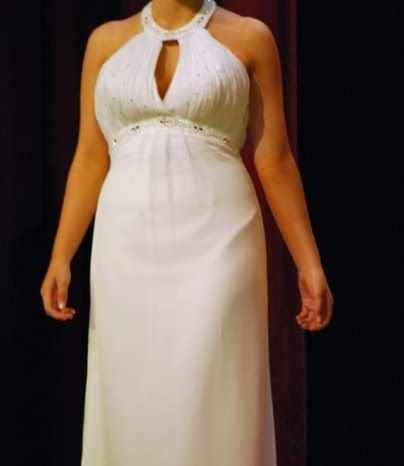 Size 6 Pageant White A-line Dress on Queenly