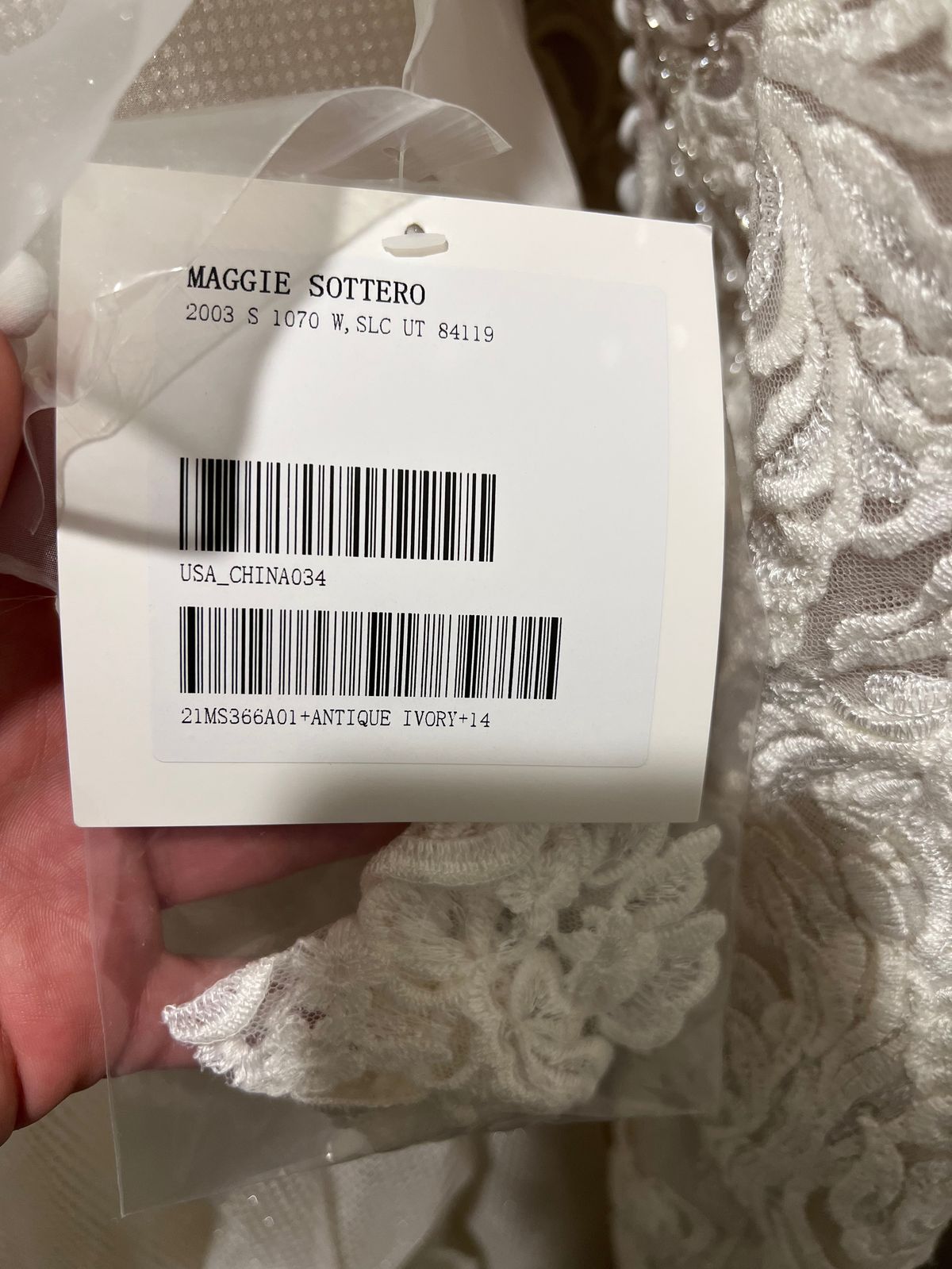 Maggie Sottero Size 12 Plunge Nude Mermaid Dress on Queenly