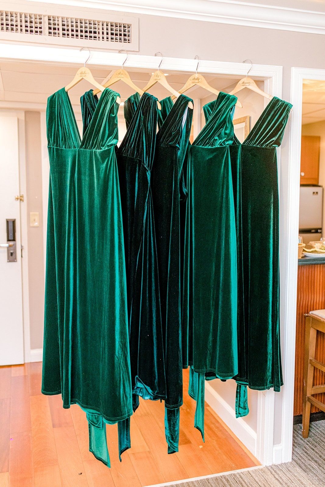 Revelry Size 0 Bridesmaid Halter Velvet Emerald Green A-line Dress on Queenly