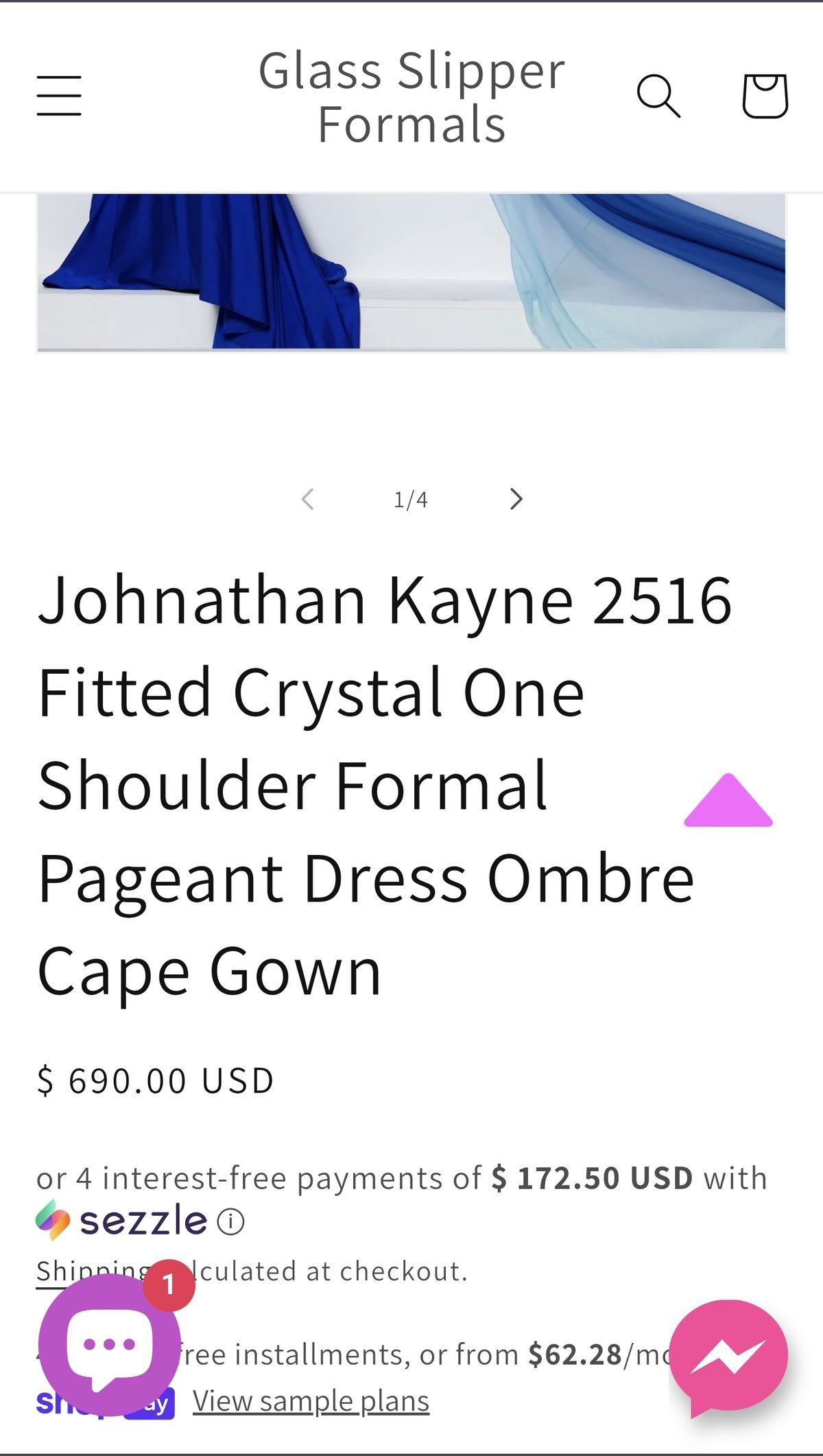 Johnathan Kayne Size 2 Prom Sequined Royal Blue Ball Gown on Queenly