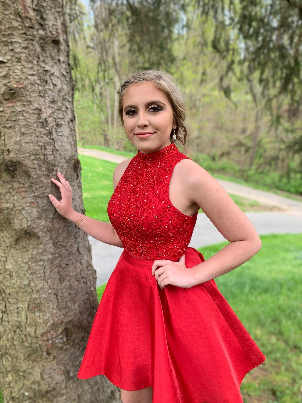 Rachel Allan Size 2 Prom High Neck Red Cocktail Dress on Queenly