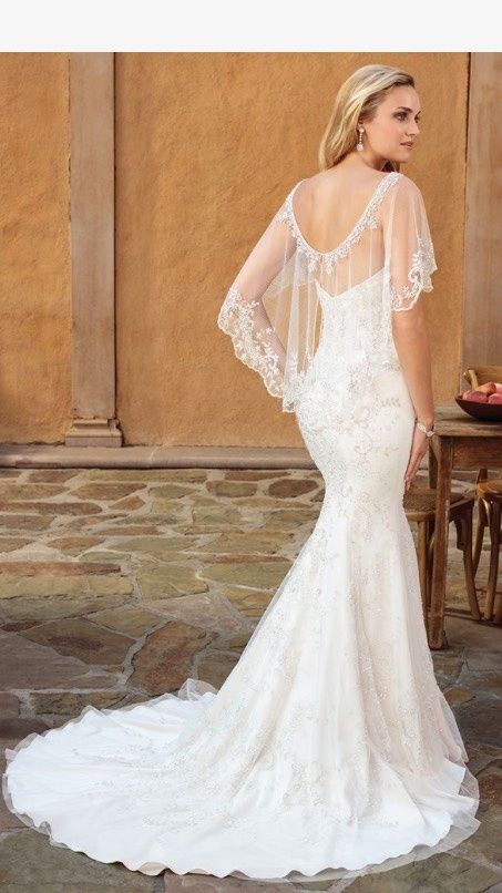 Style 2323 Casa Blanca Size 8 Wedding Strapless White Mermaid Dress on Queenly