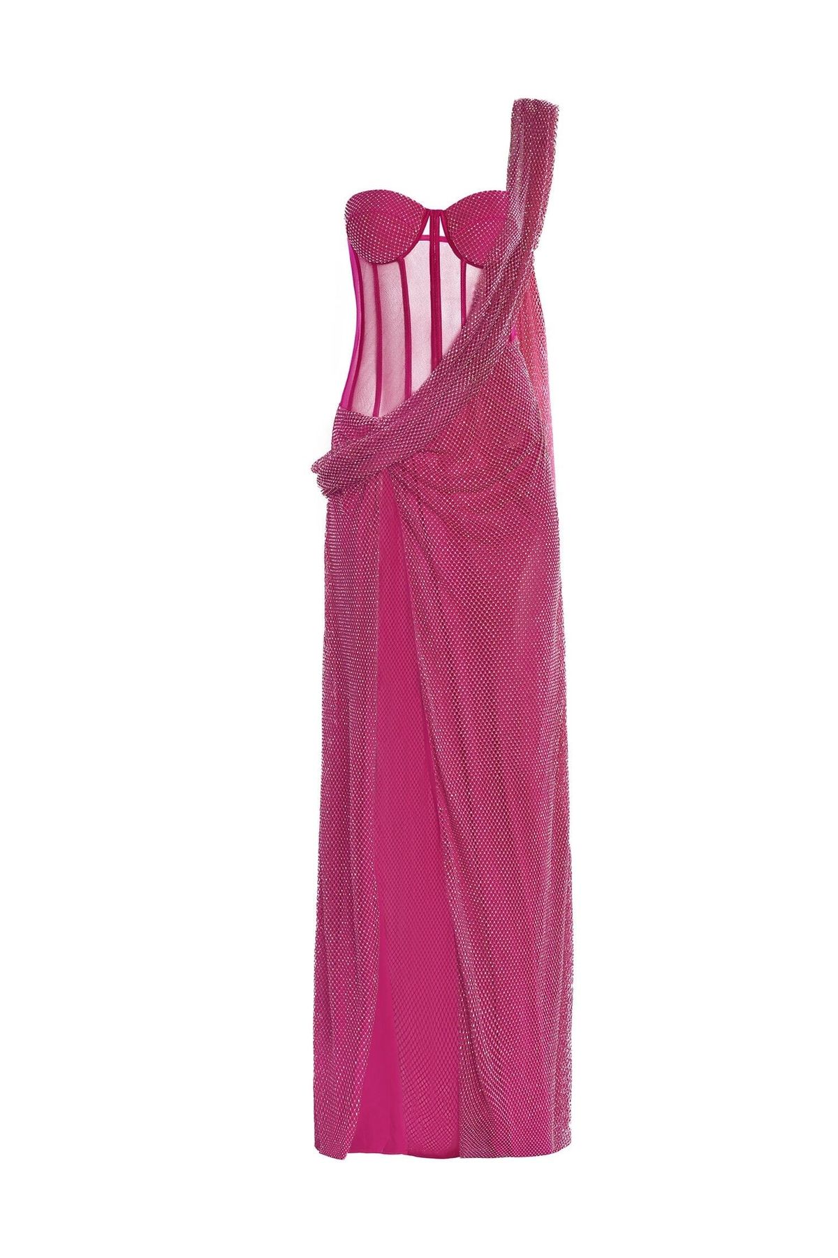 Style Sidney Alamour The Label Size L Sheer Pink Side Slit Dress on Queenly