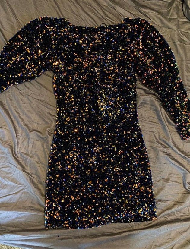 Zara Size S Prom Long Sleeve Multicolor Cocktail Dress on Queenly