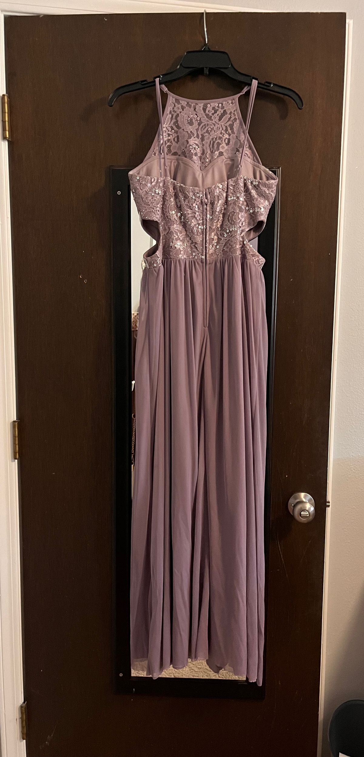 Speechless Size 4 Prom High Neck Purple A-line Dress on Queenly