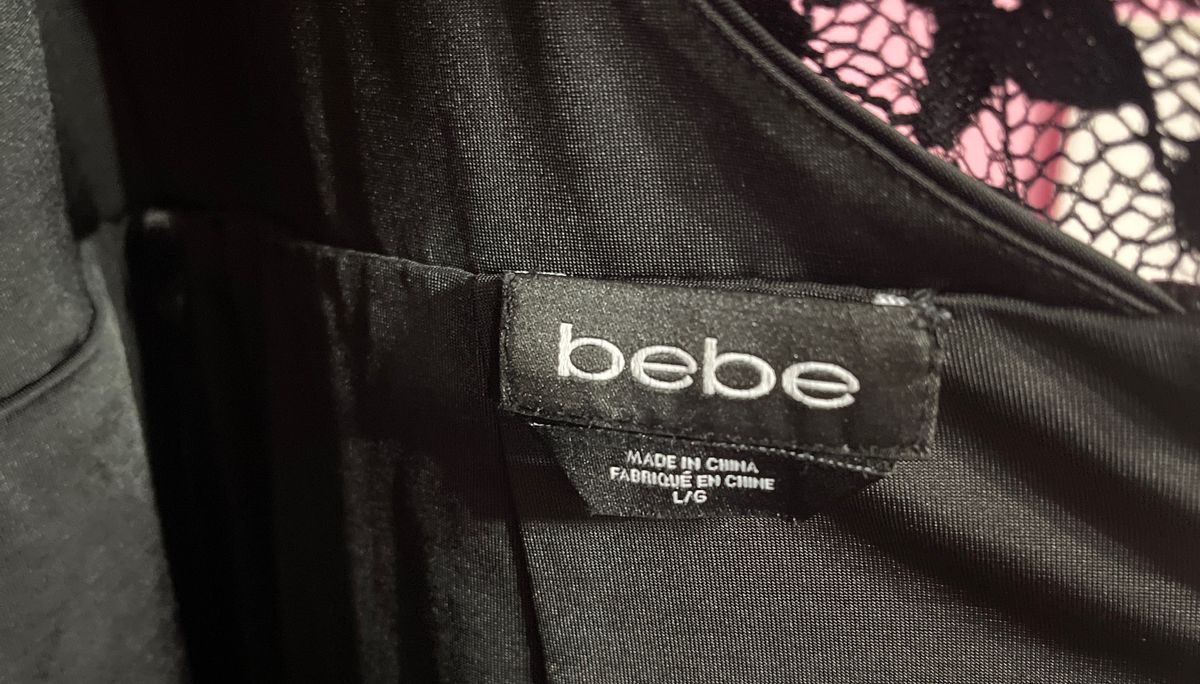 Bebe Size L Nightclub Cap Sleeve Black Cocktail Dress on Queenly