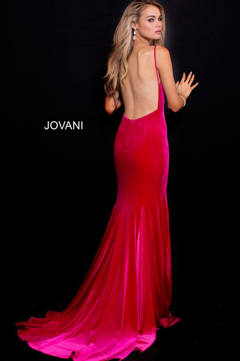 Style 57900 Jovani Size 2 Velvet Pink Mermaid Dress on Queenly