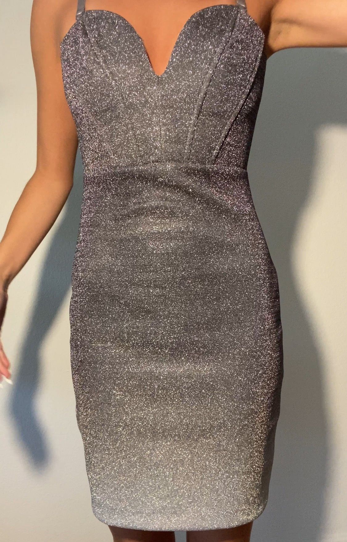 Size S Silver Cocktail Dress on Queenly
