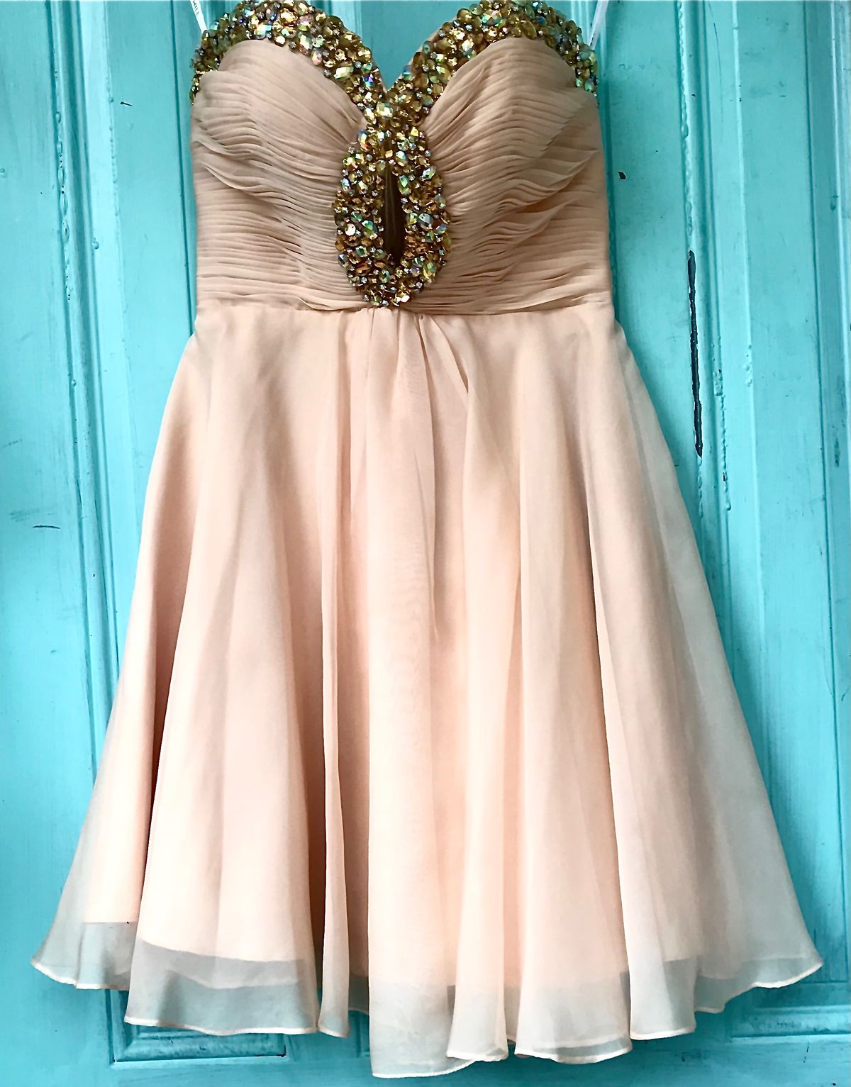 Sherri Hill Size 2 Prom Strapless Nude Cocktail Dress on Queenly