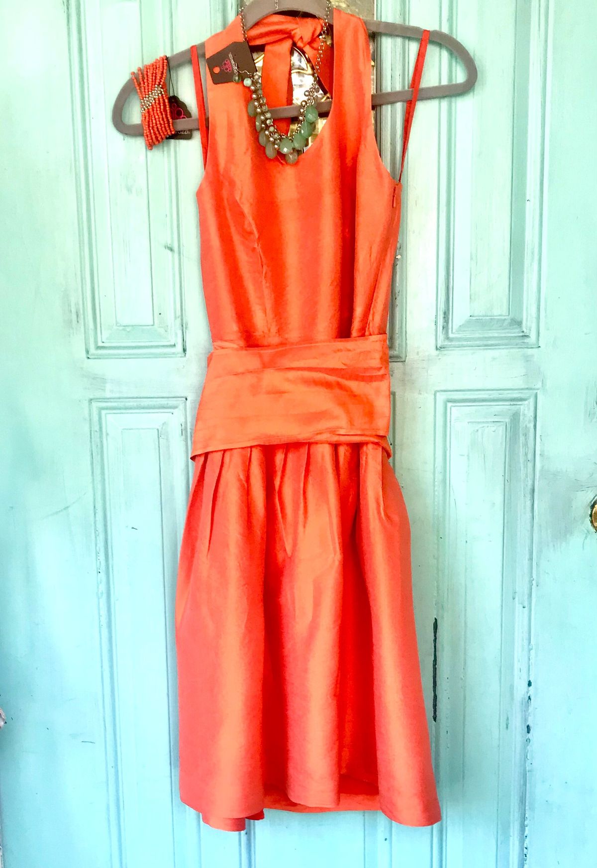 Sara Campbell Size 2 Pageant Halter Orange Cocktail Dress on Queenly