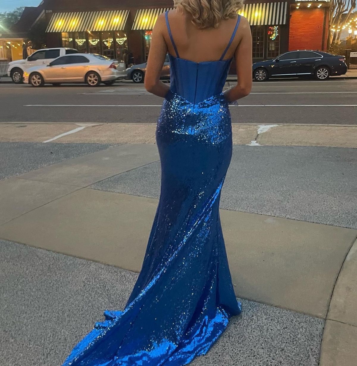 Portia and Scarlett Size 2 Prom Blue Side Slit Dress on Queenly