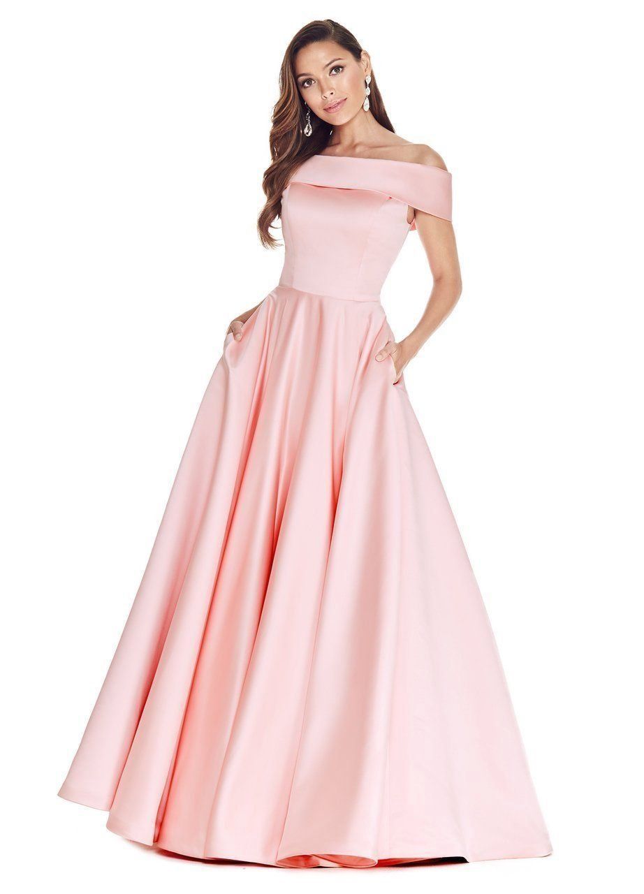 Style 1139 Ashley Lauren Size 2 Off The Shoulder Pink A-line Dress on Queenly