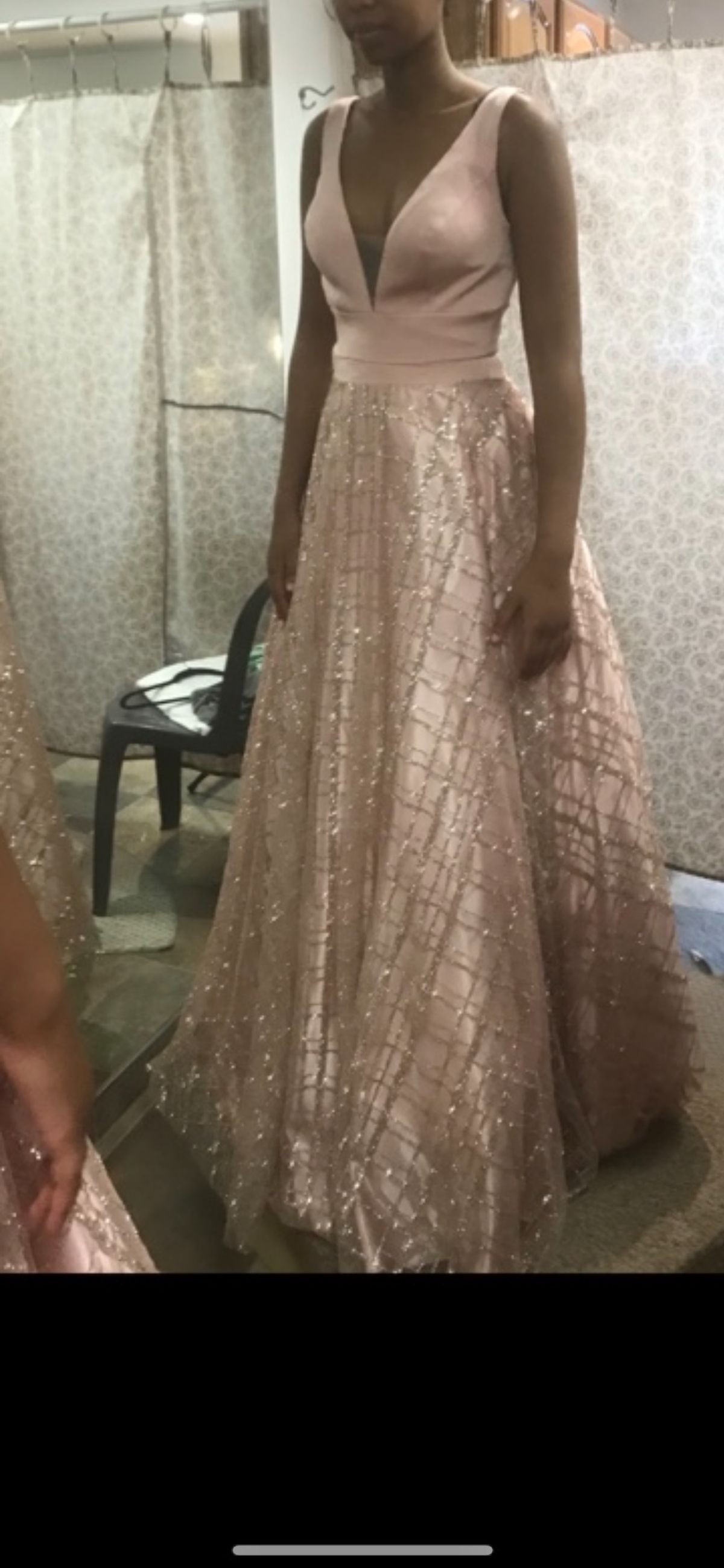Size 2 Pageant Plunge Rose Gold Ball Gown on Queenly