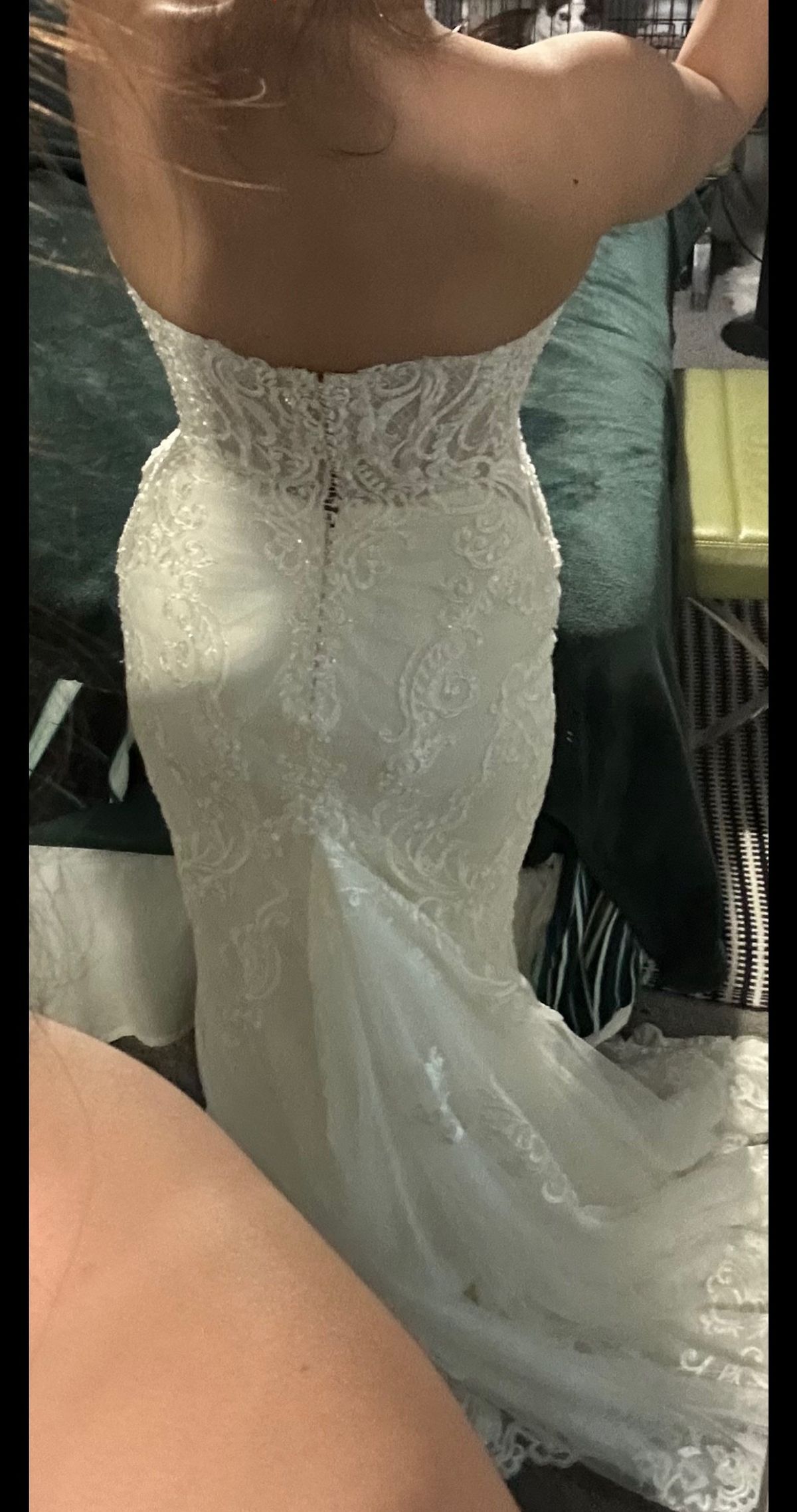 Style D2988 Essense of Australia Size 10 Wedding Strapless White Mermaid Dress on Queenly