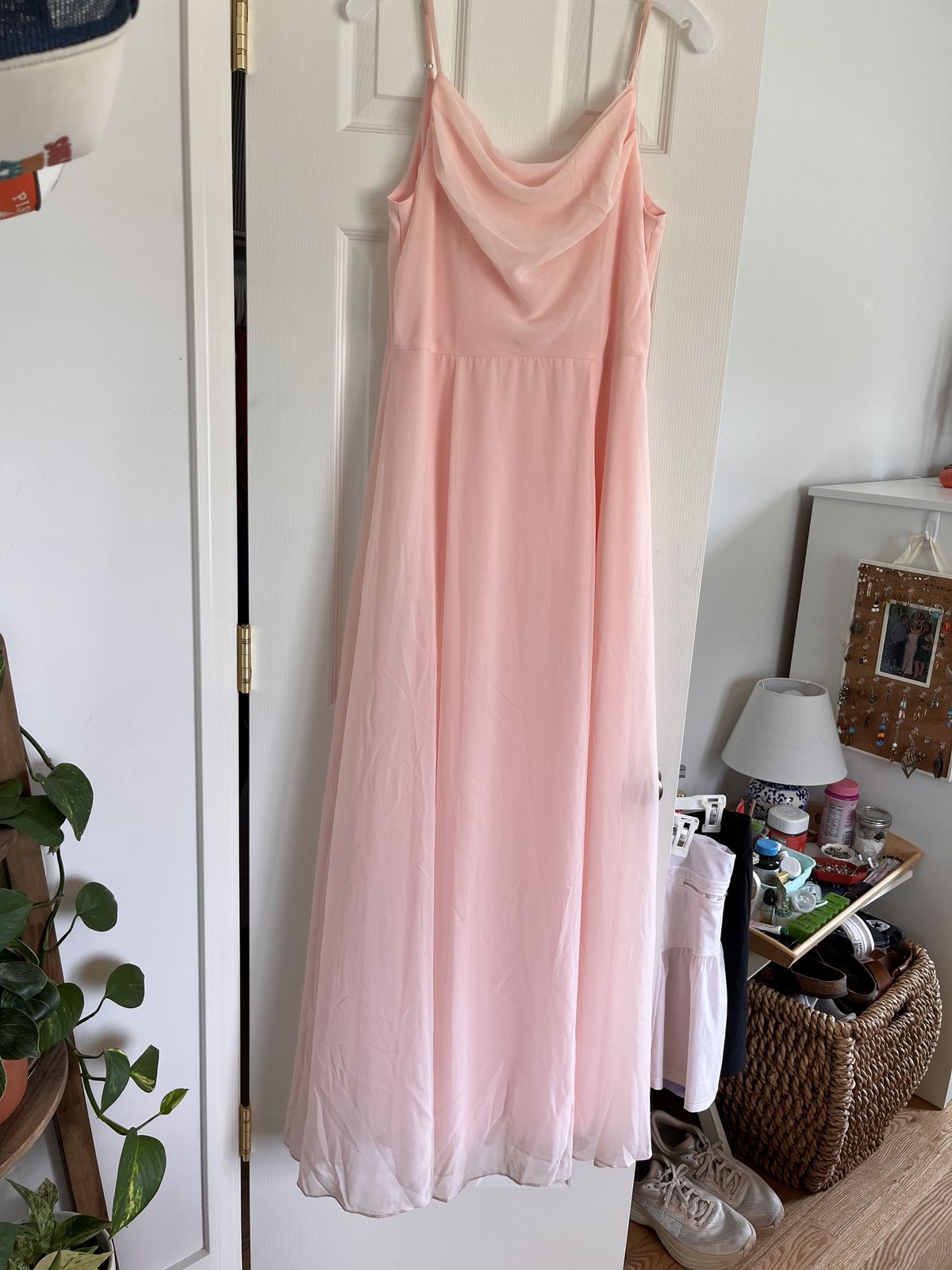 David's Bridal Size 8 Pink Side Slit Dress on Queenly