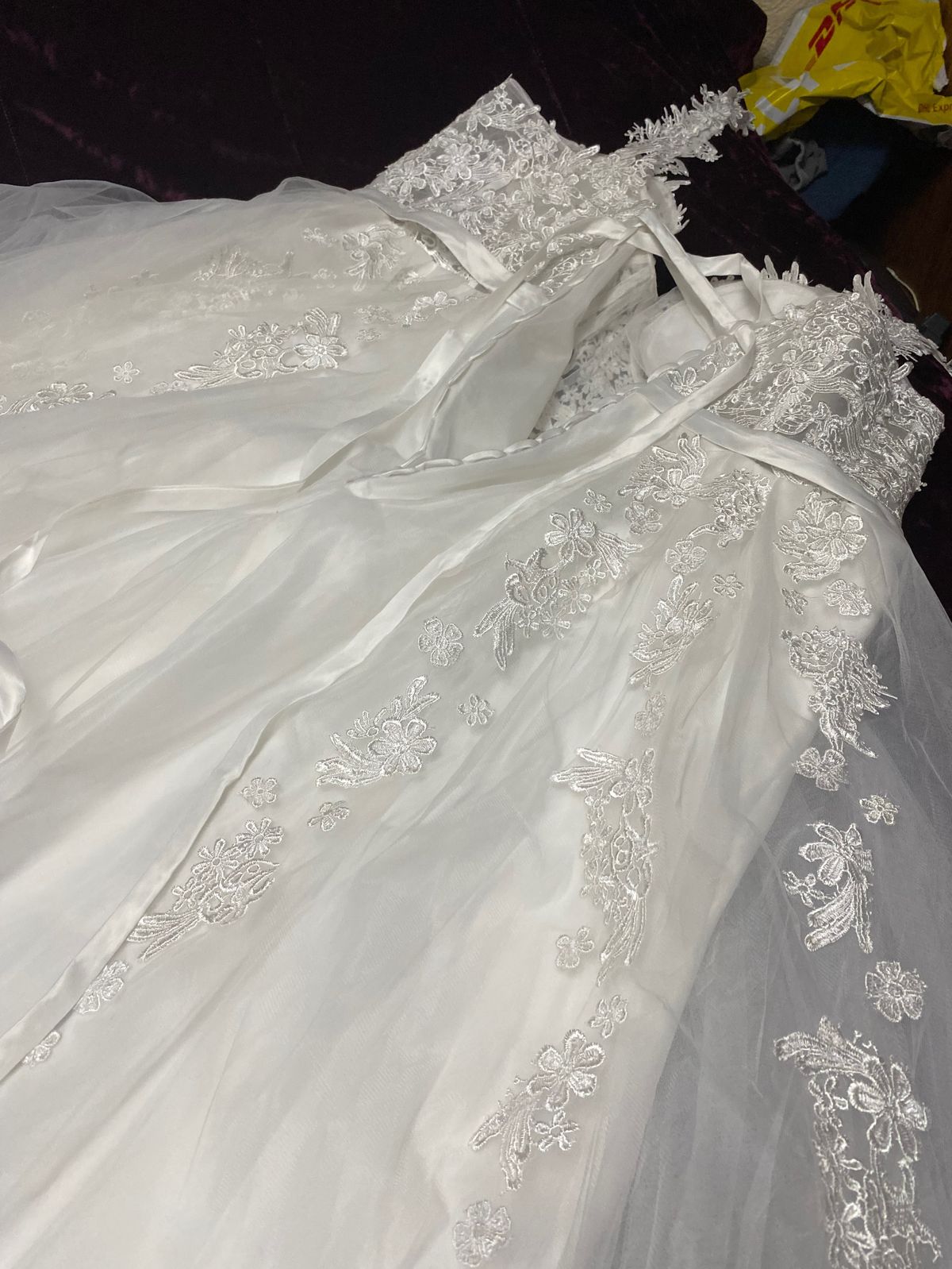 Plus Size 24 Wedding Plunge White Ball Gown on Queenly