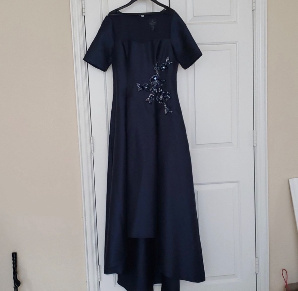 Adrianna Papell Size 6 Wedding Guest Blue A-line Dress on Queenly