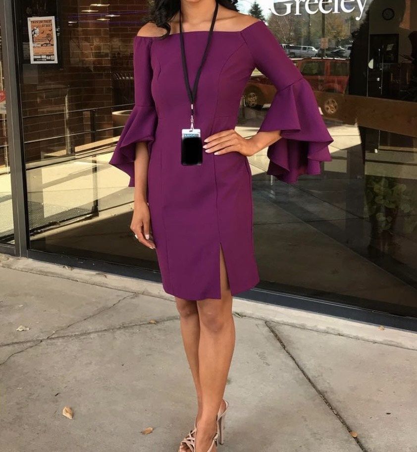Venus Size 6 Off The Shoulder Purple Cocktail Dress on Queenly