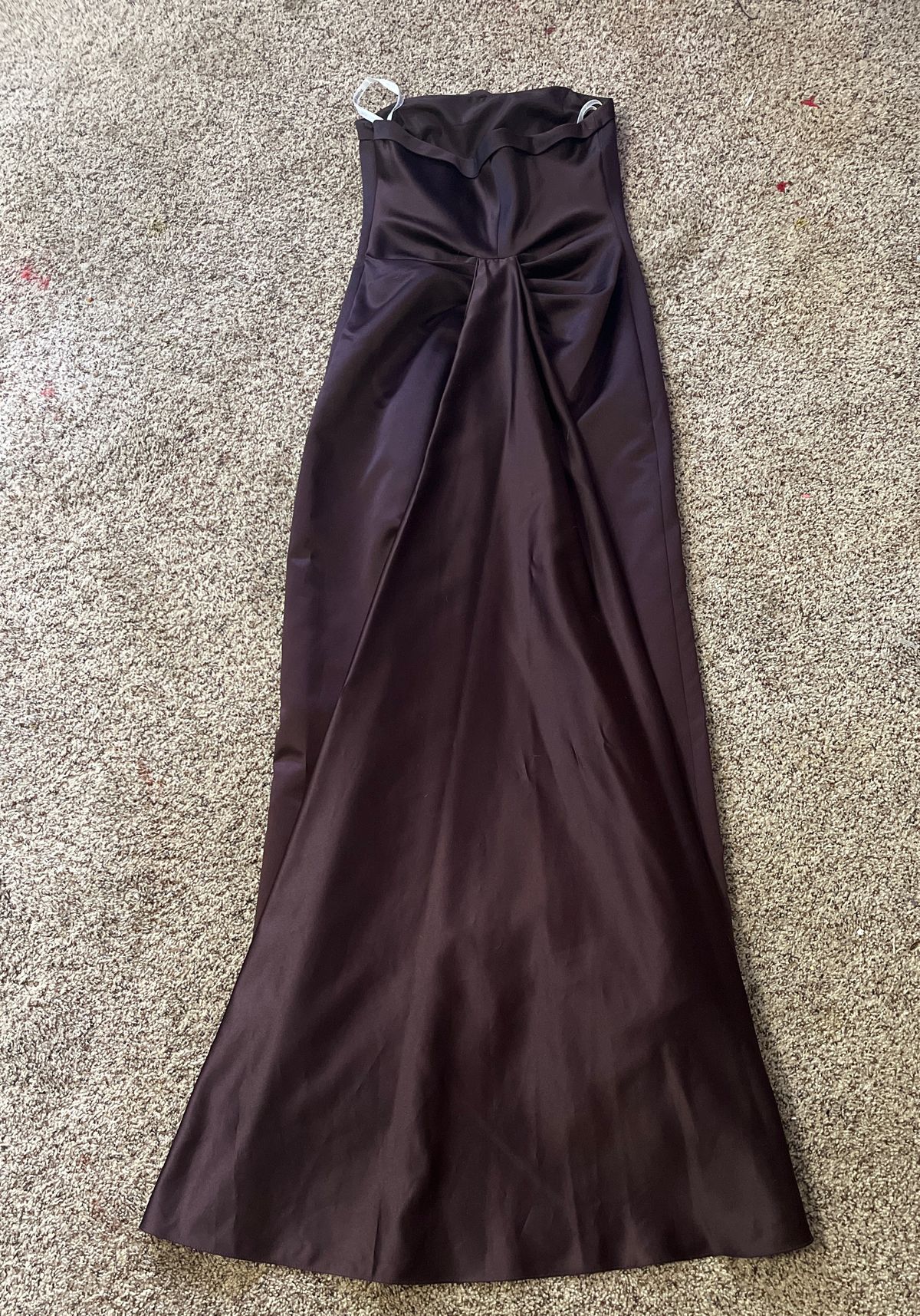 Style 81026 David's Bridal Size 8 Prom Strapless Brown A-line Dress on Queenly