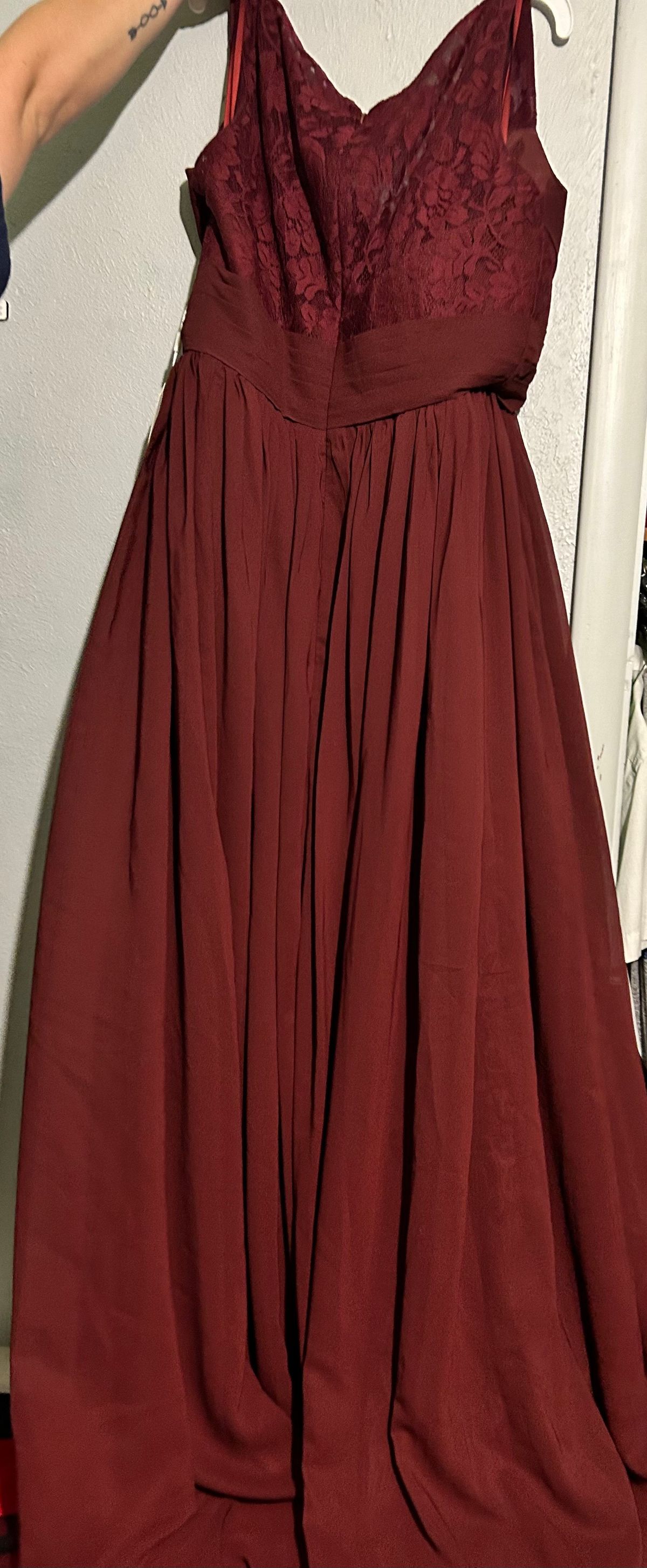 Plus Size 16 Bridesmaid Red A-line Dress on Queenly