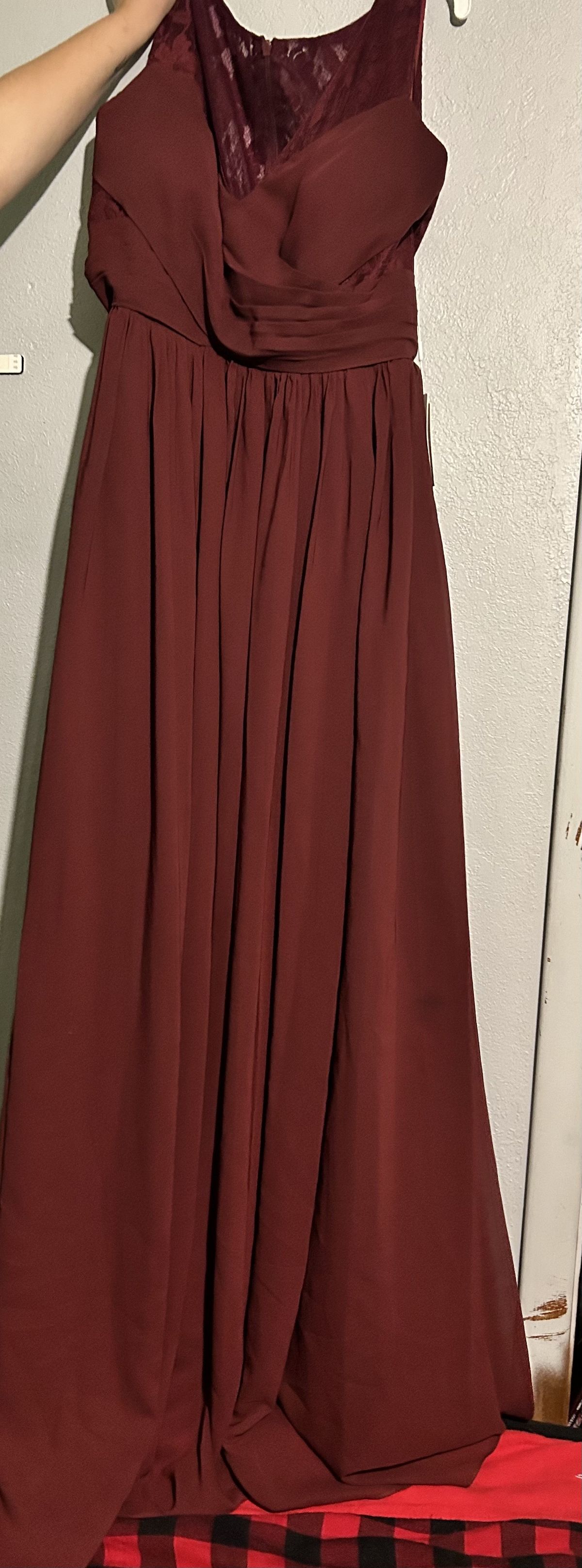 Plus Size 16 Bridesmaid Red A-line Dress on Queenly