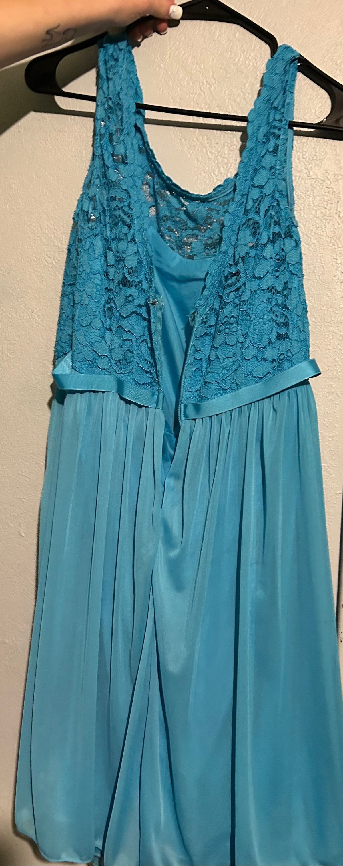 Plus Size 16 Blue A-line Dress on Queenly