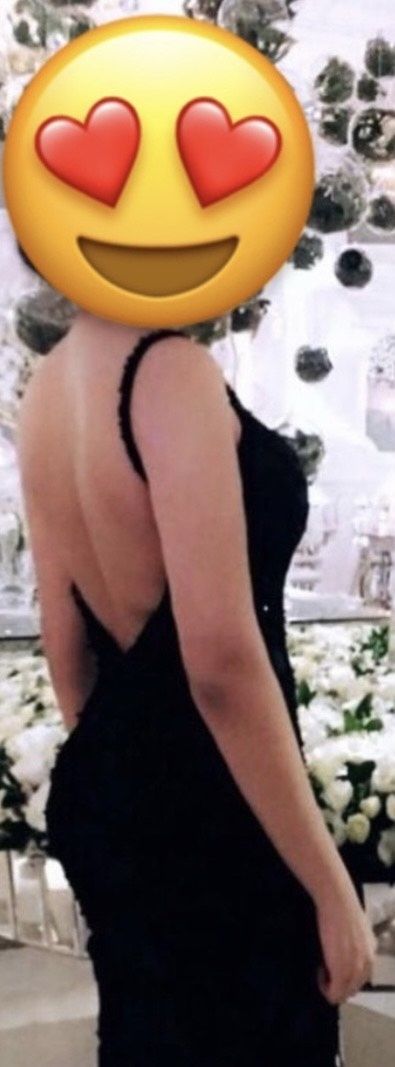 Jovani Size 8 Wedding Guest Plunge Black Mermaid Dress on Queenly